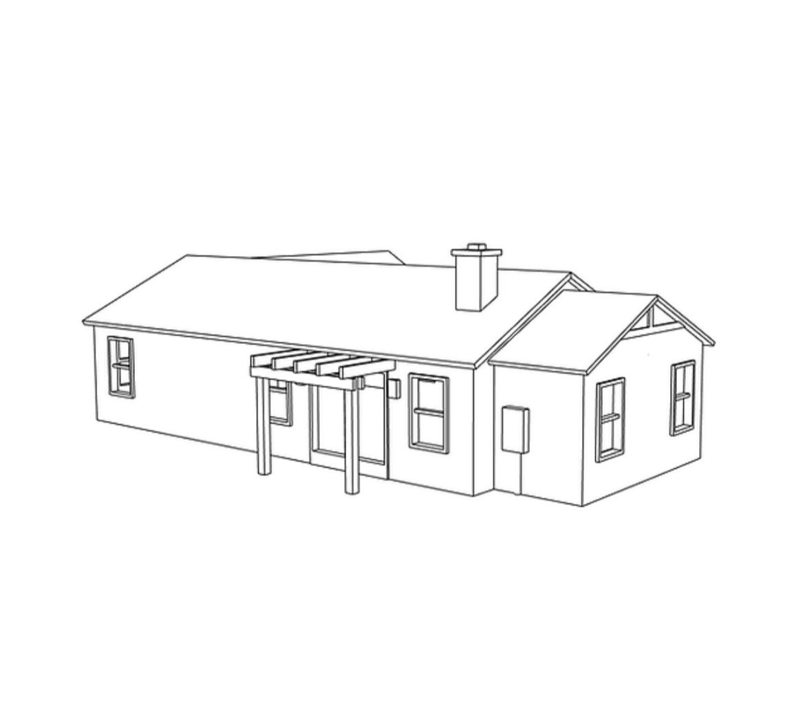 00006-1 - N Scale Model Kit - Willow Ranch - Brick Base Siding