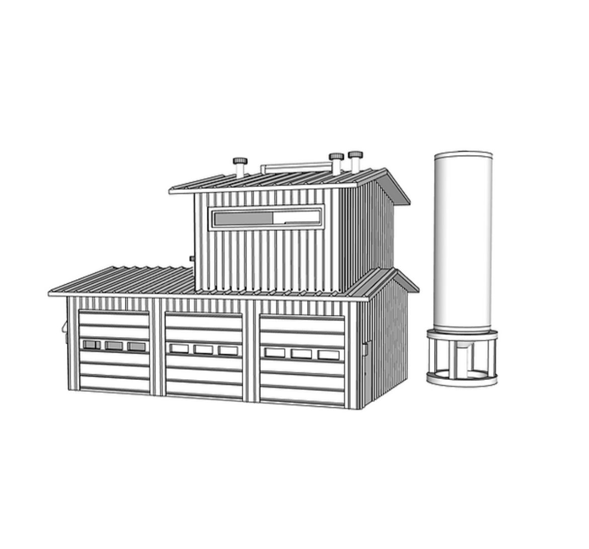 00025 - N Scale Model Kit - 2 Story 3 Car Garage