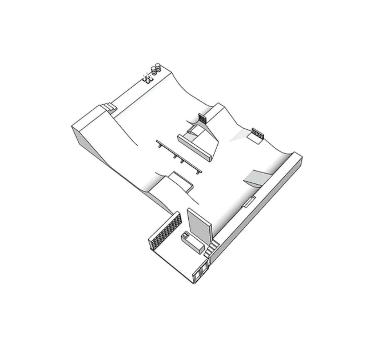 00033 - N Scale Model Kit - The Grind Factory Skatepark