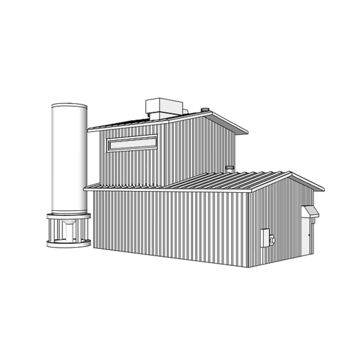 00025 - 2 Story 3 Car Garage - N Scale Model Kit