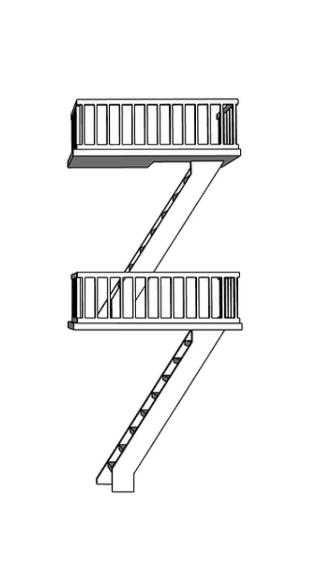 00023-1 - N Scale Model Kit - Fire Escape - Stair Case - Set of 4
