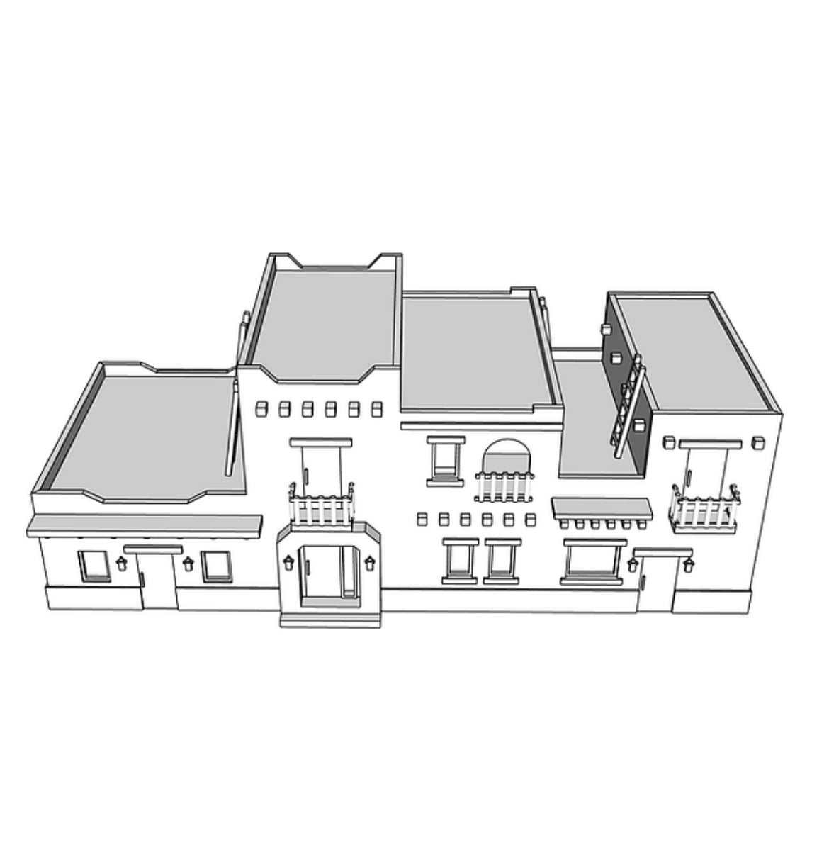 00042 - Adobe Shopping Row - N Scale Model Kit