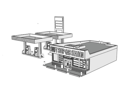 00029 - N Scale Model Kit - Swift Stop Gas Station