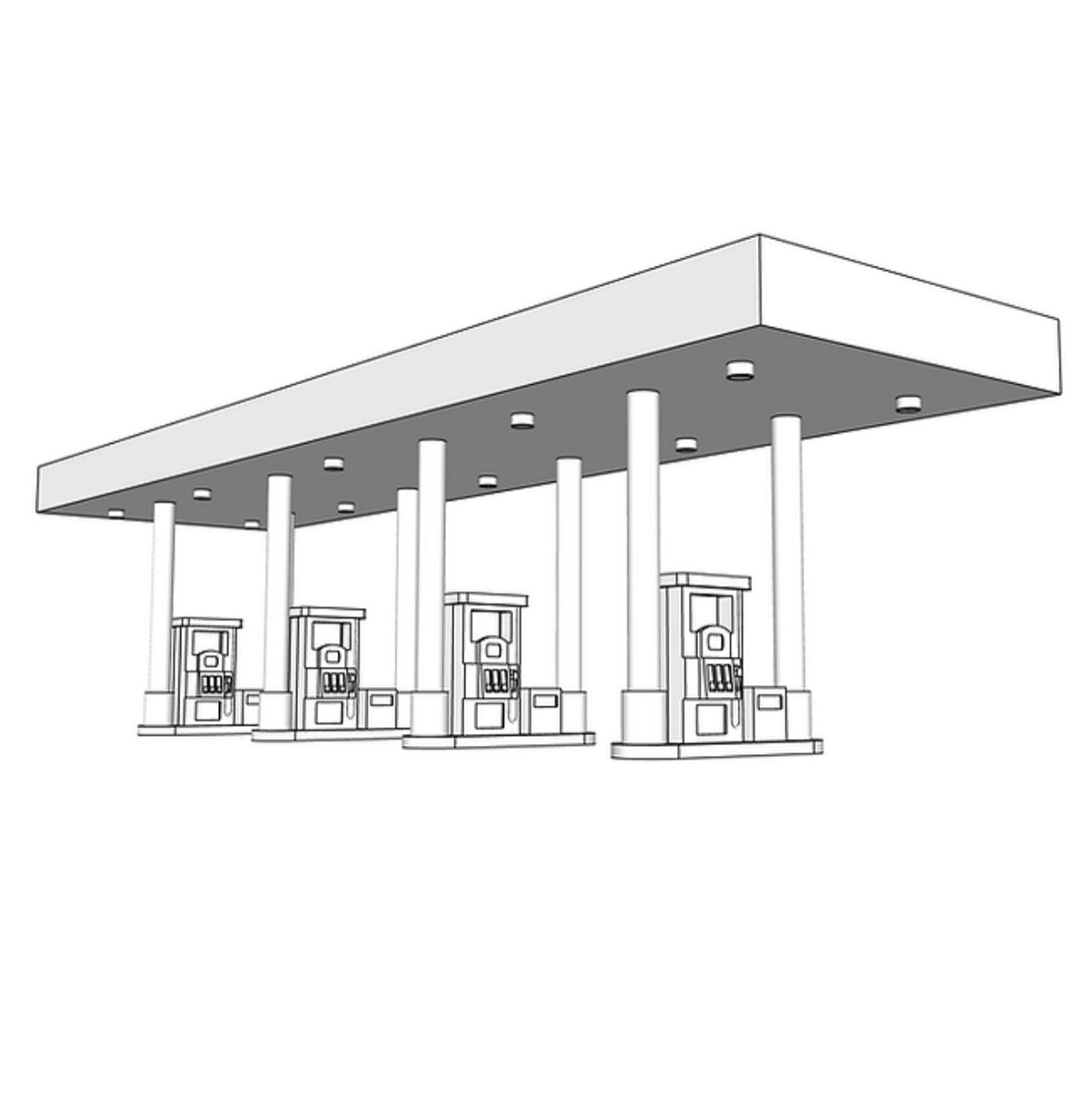 00039 - N Scale Model Kit - Fueling Island