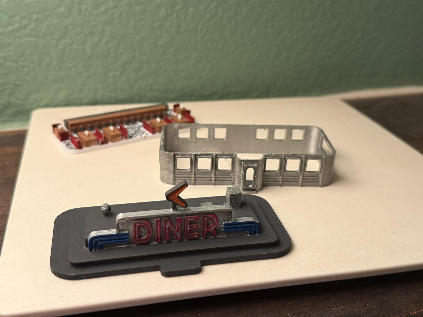 00000 - Richie’s Roadside Diner Completed - Detailed Interior - N Scale Model Kit