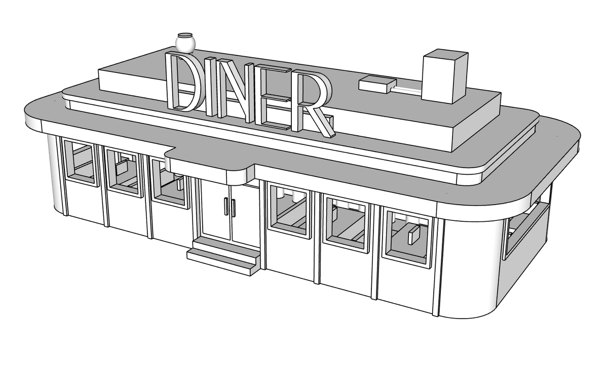 00021 - Timeless Diner - Detailed Interior - N Scale Model Kit