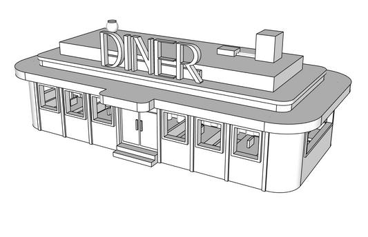 00021 - Timeless Diner - Detailed Interior - N Scale Model Kit
