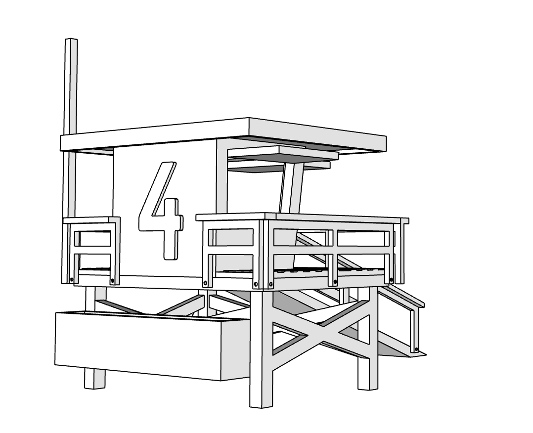 00058 - N Scale Model Kit - Lifeguard Tower
