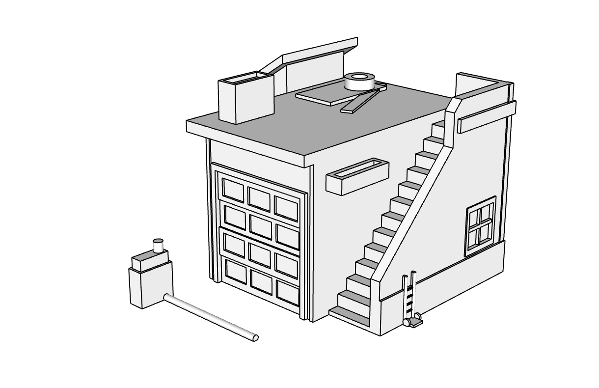 00049 - N Scale Model - Solid Pre Built - Joe and Millie’s Garage