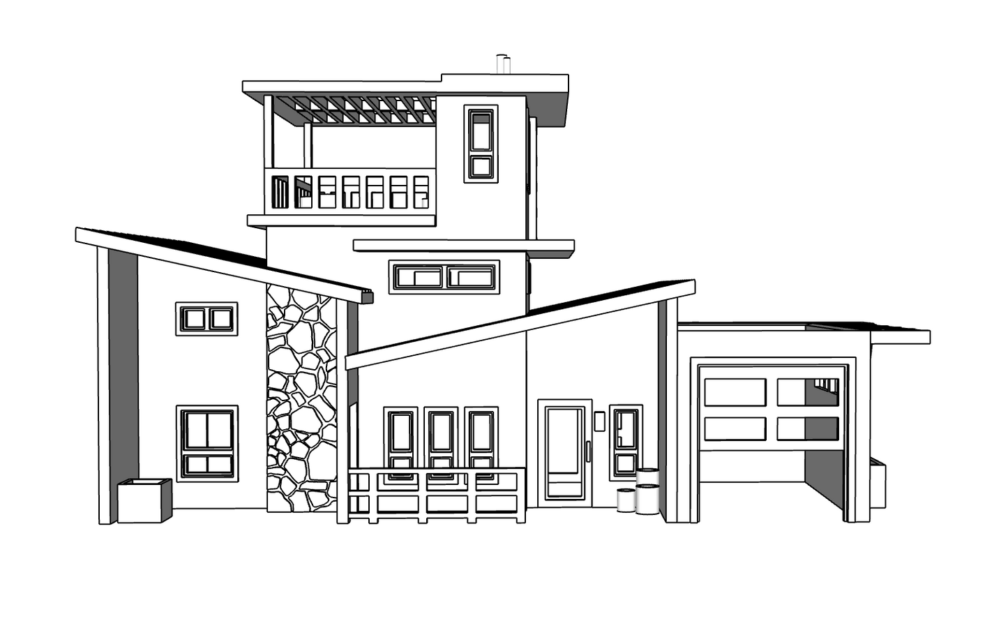 00063 - The Horizon Modern House - N Scale Model Kit