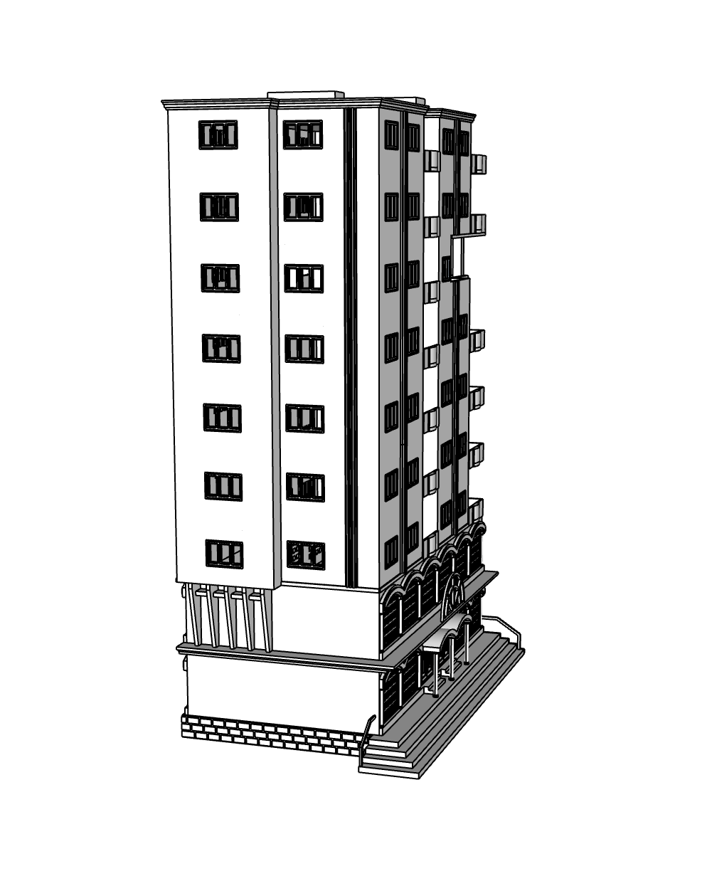 00064 - N Scale Model Kit - Stratos Suites Hotel