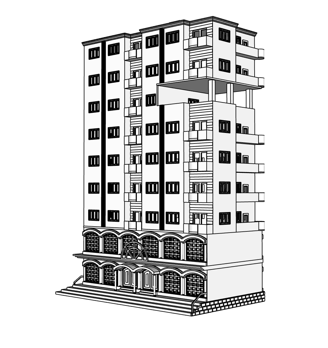 00064 - N Scale Model Kit - Stratos Suites Hotel