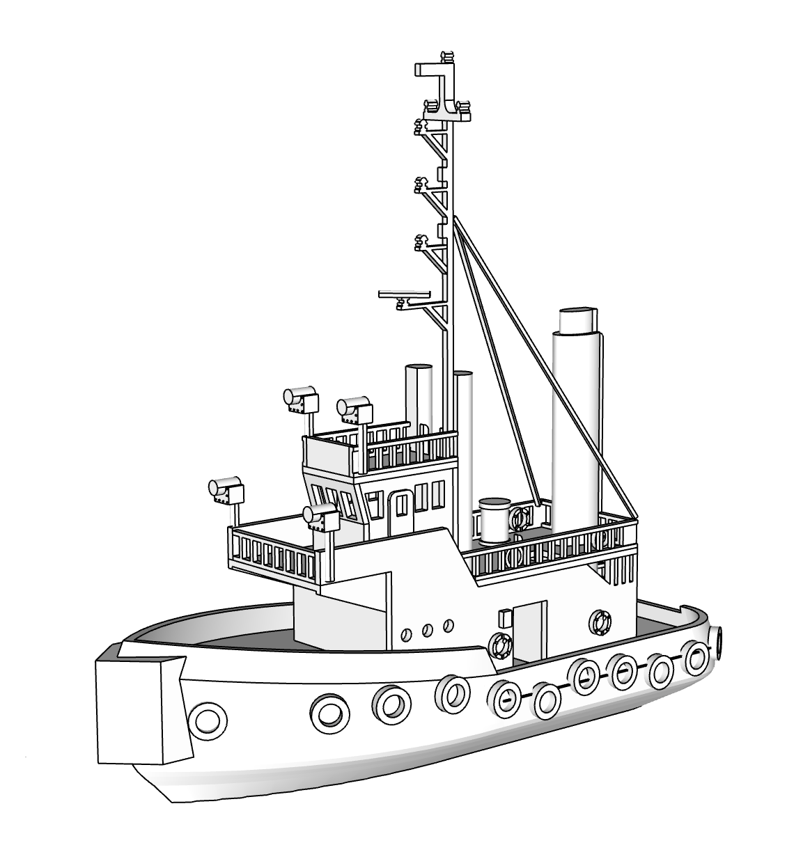 00069 - N Scale Model Kit - Tug Boat 1