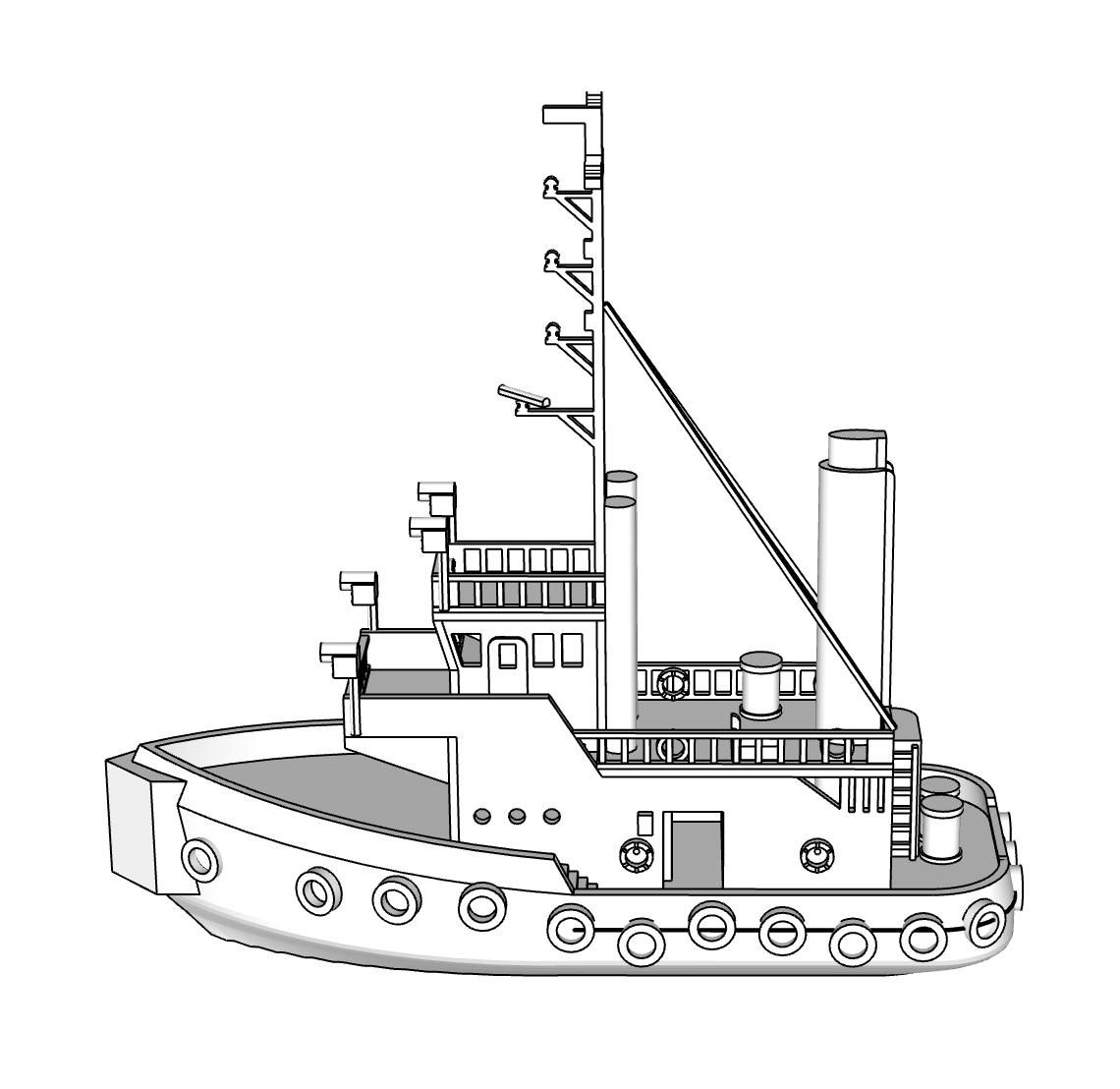 00069 - N Scale Model Kit - Tug Boat 1