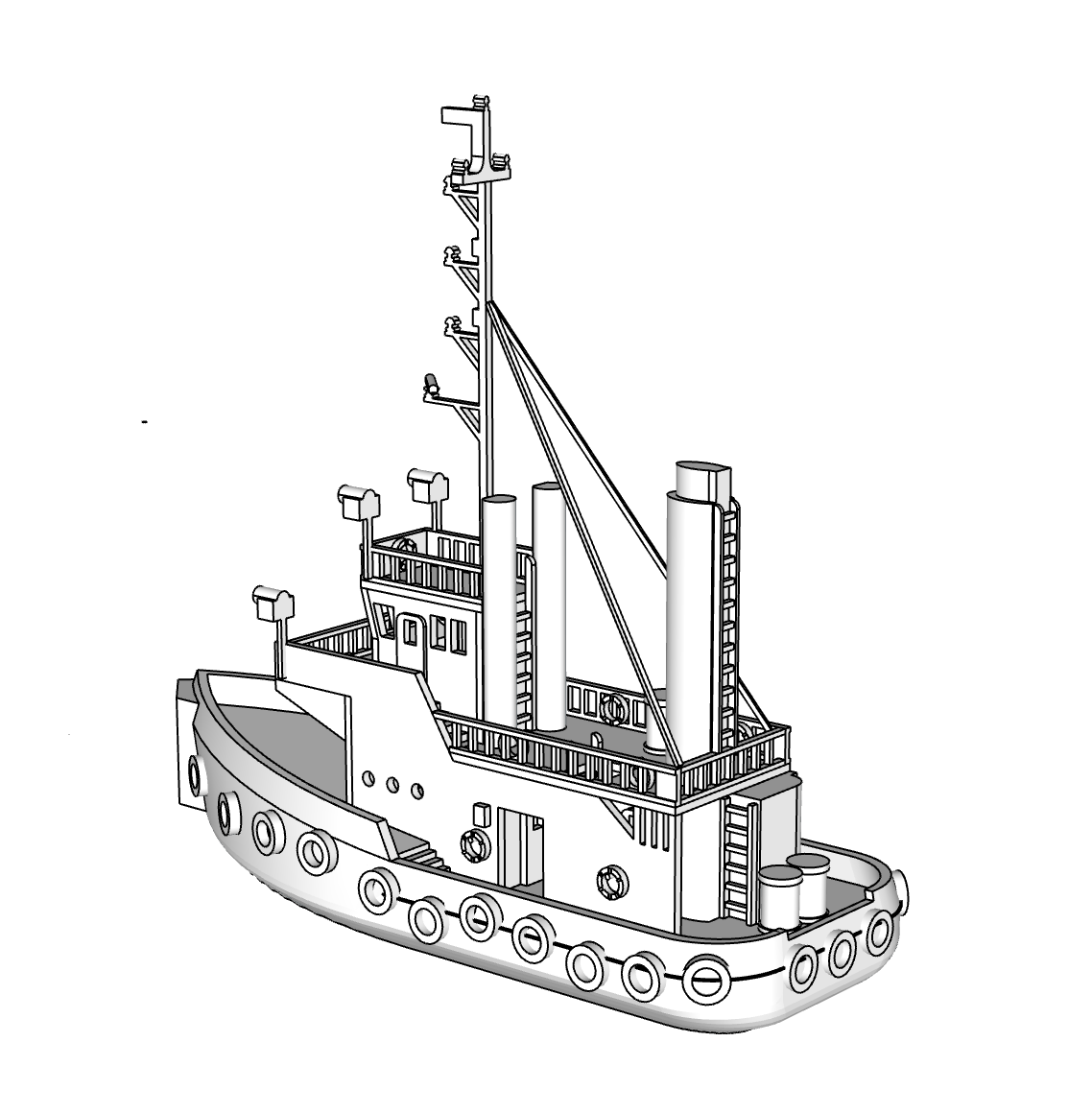 00069 - N Scale Model Kit - Tug Boat 1