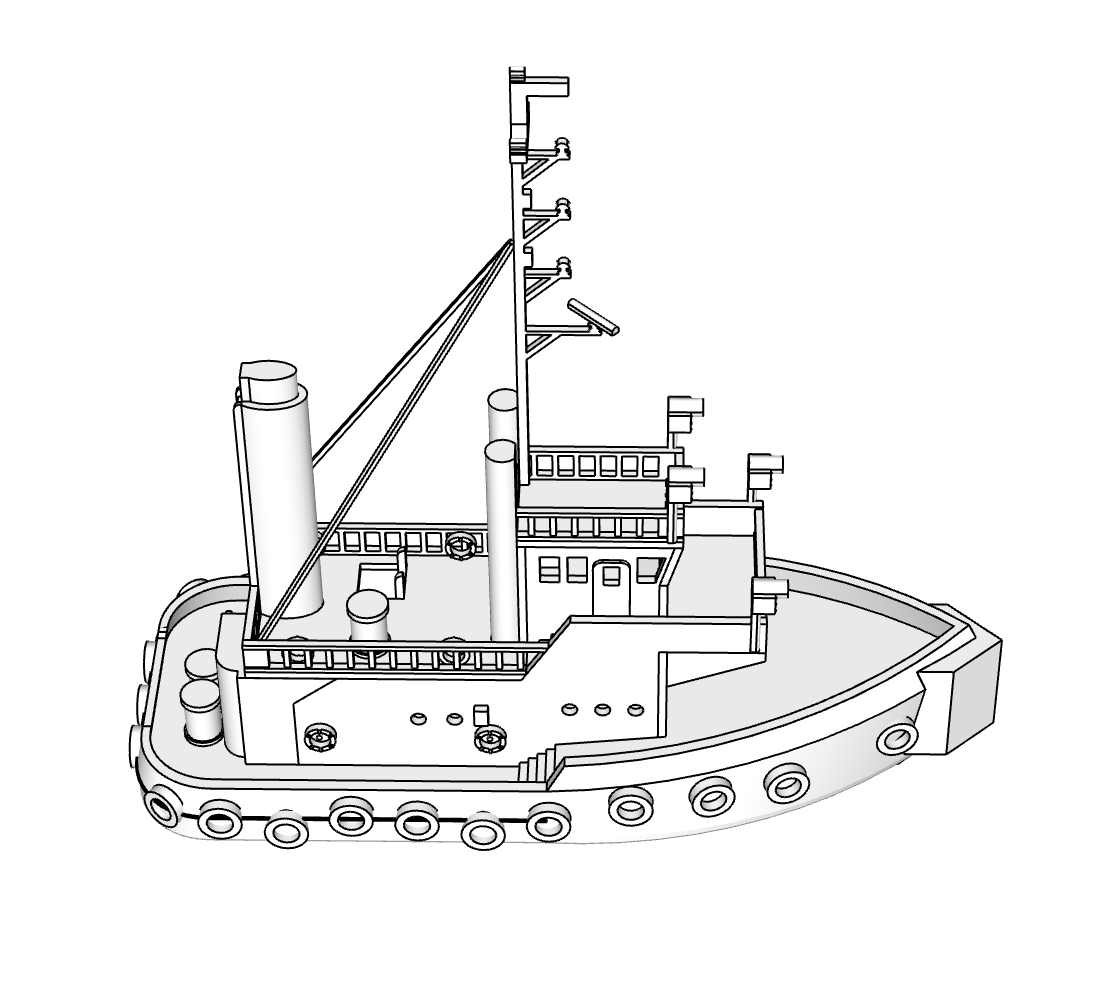 00069 - N Scale Model Kit - Tug Boat 1