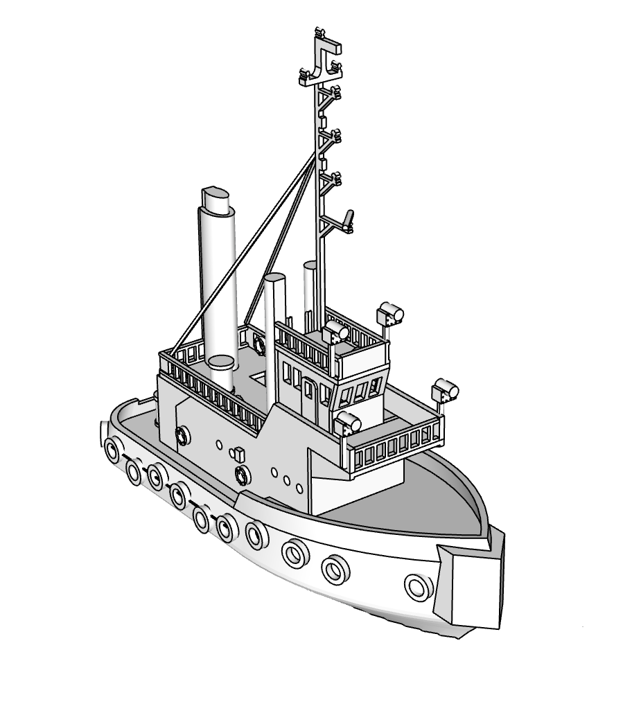 00069 - N Scale Model Kit - Tug Boat 1