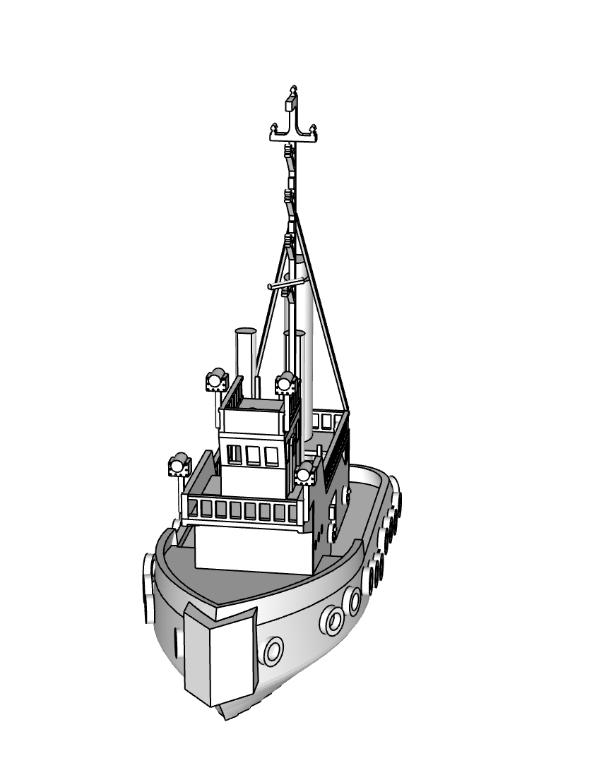 00069 - N Scale Model Kit - Tug Boat 1