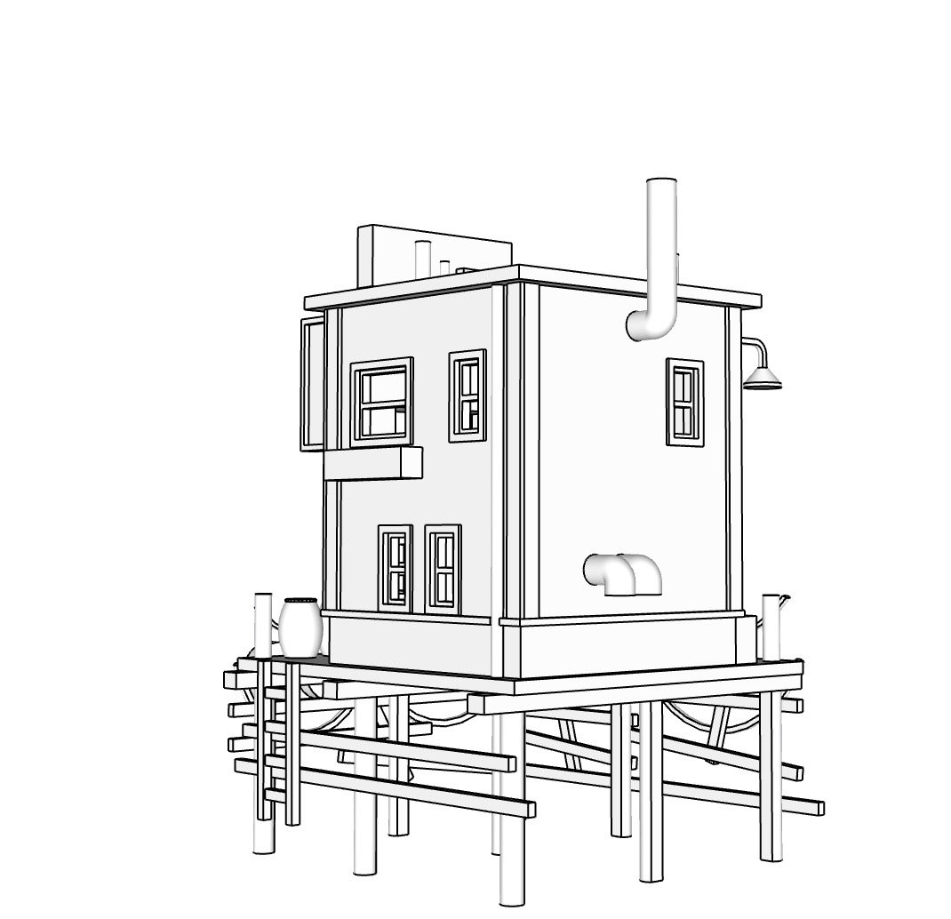 00072 - N Scale Model Kit - Fishermans Wharf Building 1