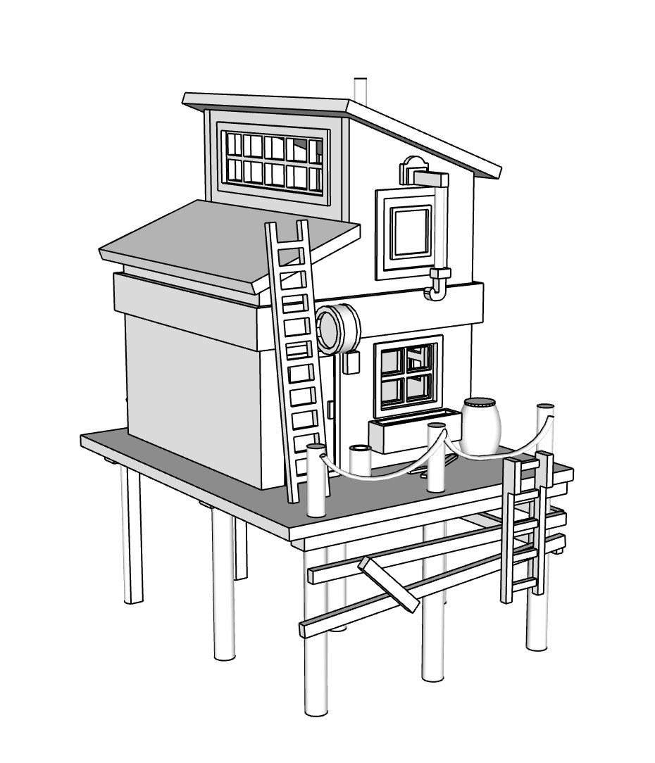 00072-1 - N Scale Model Kit - Fishermans Wharf Building 2