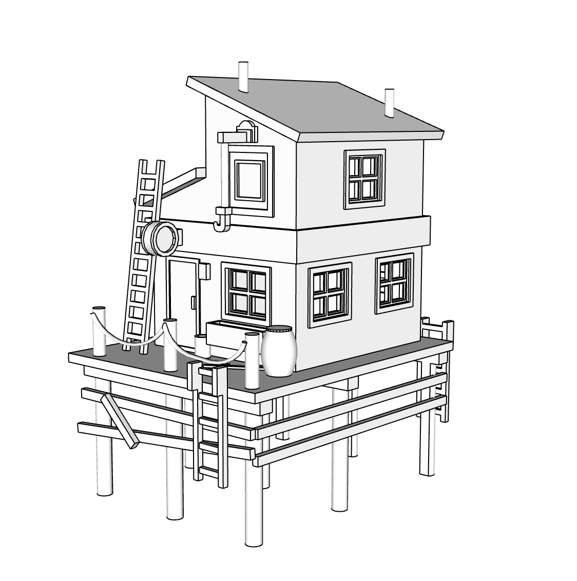 00072-1 - N Scale Model Kit - Fishermans Wharf Building 2