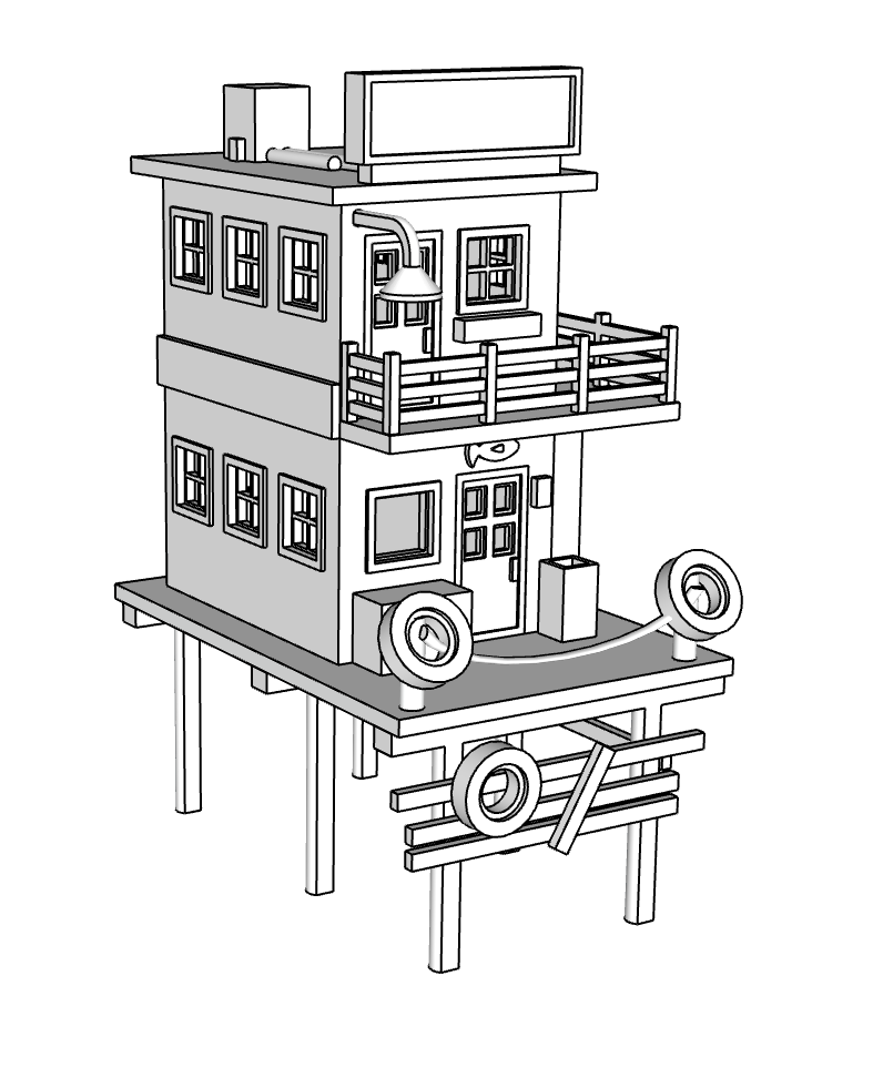 00072-2 - N Scale Model Kit - Fishermans Wharf Building 3
