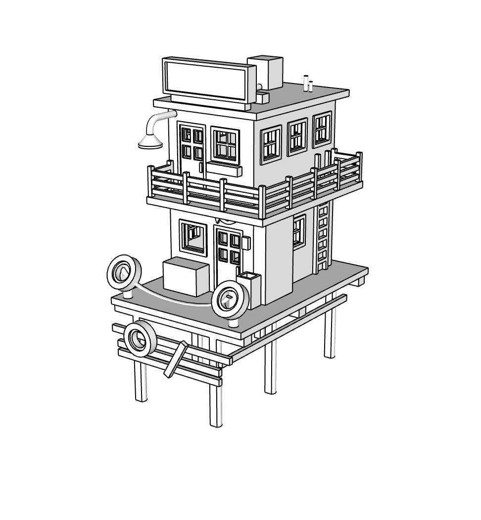 00072-2 - N Scale Model Kit - Fishermans Wharf Building 3