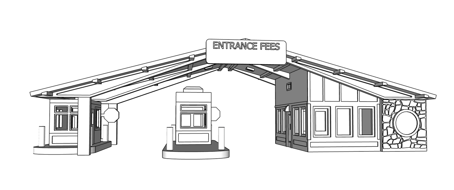 00078 - N Scale Model Kit - Park Entrance Building