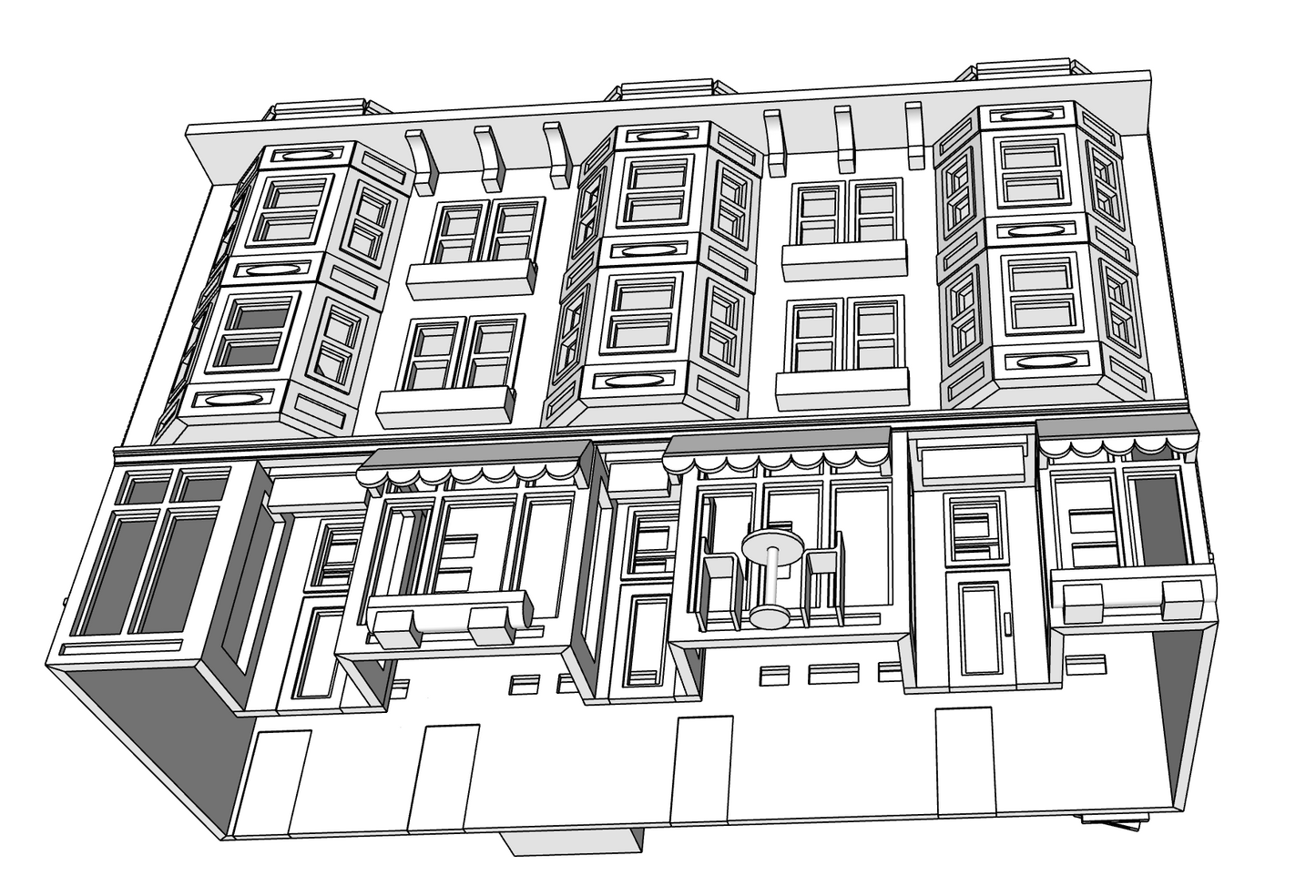 00084 - N Scale Model Kit - Linden Row