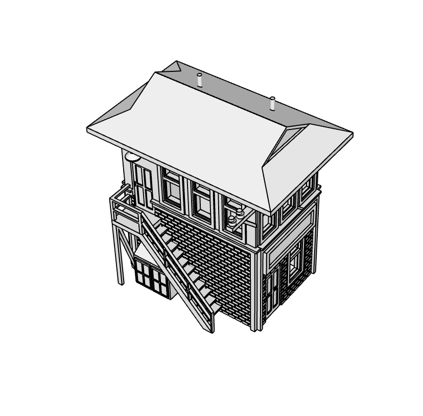 00095 - N Scale Model Kit - Trackside Signal Building 3