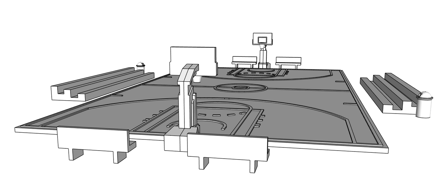 00101 - N Scale Model Kit - Basketball Court