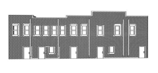 00009-2 - Low Relief Back Face - Historic Downtown Row - N Scale Model Kit