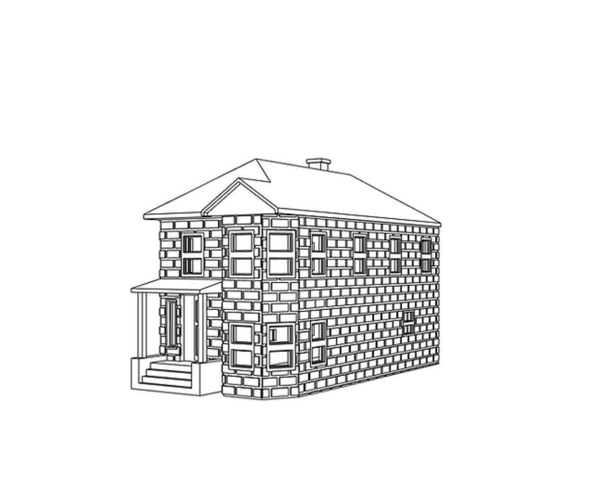 00007 - N Scale Model Kit - Grandmont House - Brick Siding
