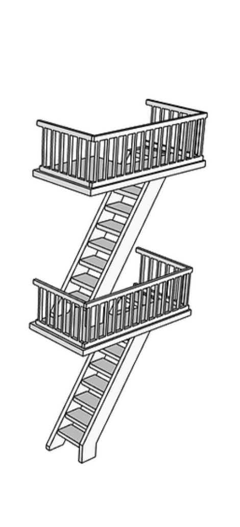 00023-1 - N Scale Model Kit - Fire Escape - Stair Case - Set of 4