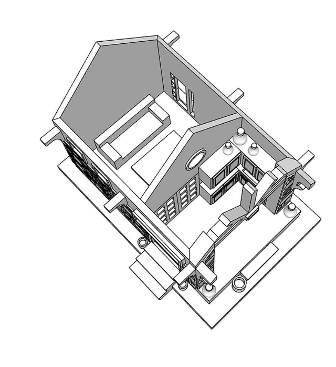 00040 - N Scale Model Kit - Stone Pool House