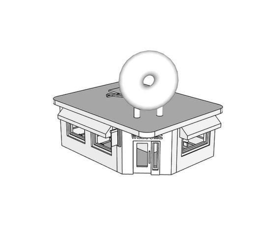 00016 - N Scale Model Kit - Fry Me To The Moon Donut Shop - Detailed Interior