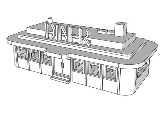 00021 - N Scale Model Kit - Timeless Diner - Detailed Interior