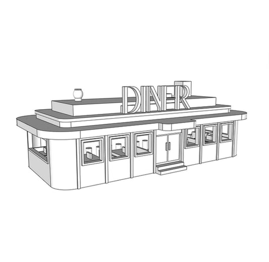 00021 - N Scale Model Kit - Timeless Diner - Detailed Interior