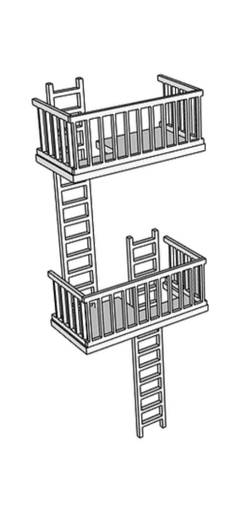 00023 - N Scale Model Kit - Fire Escape - Ladder - Set of 4