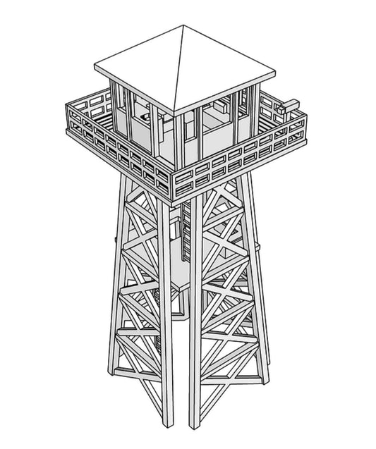 00020- N Scale Model Kit - Sky Post Watch Tower - Detailed Interior