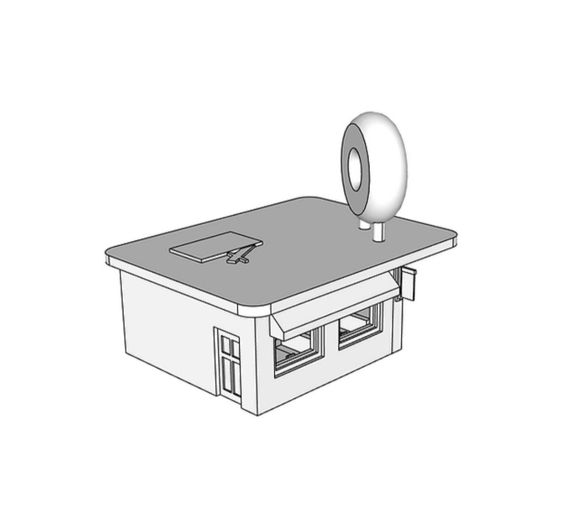 00016 - N Scale Model Kit - Fry Me To The Moon Donut Shop - Detailed Interior