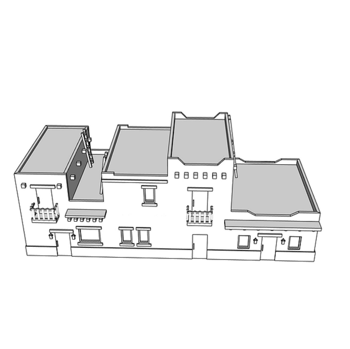 00042 - N Scale Model Kit - Adobe Shopping Row