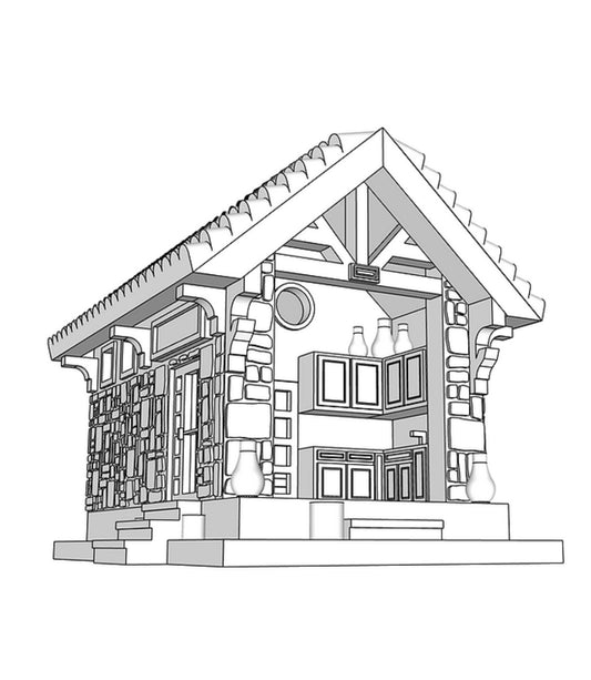 00040 - N Scale Model Kit - Stone Pool House