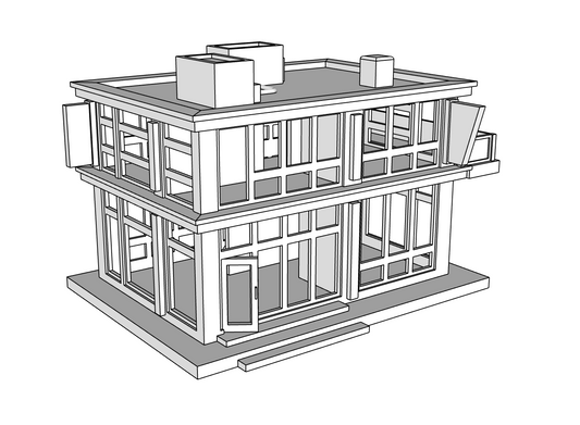 00043 - N scale Model Kit- Modern Building