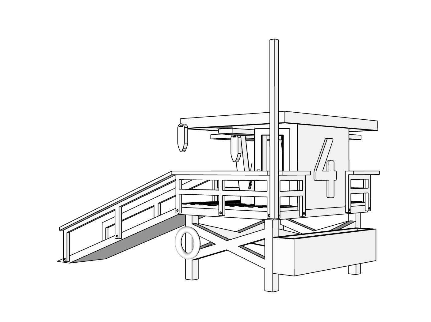 00058 - N Scale Model Kit - Lifeguard Tower