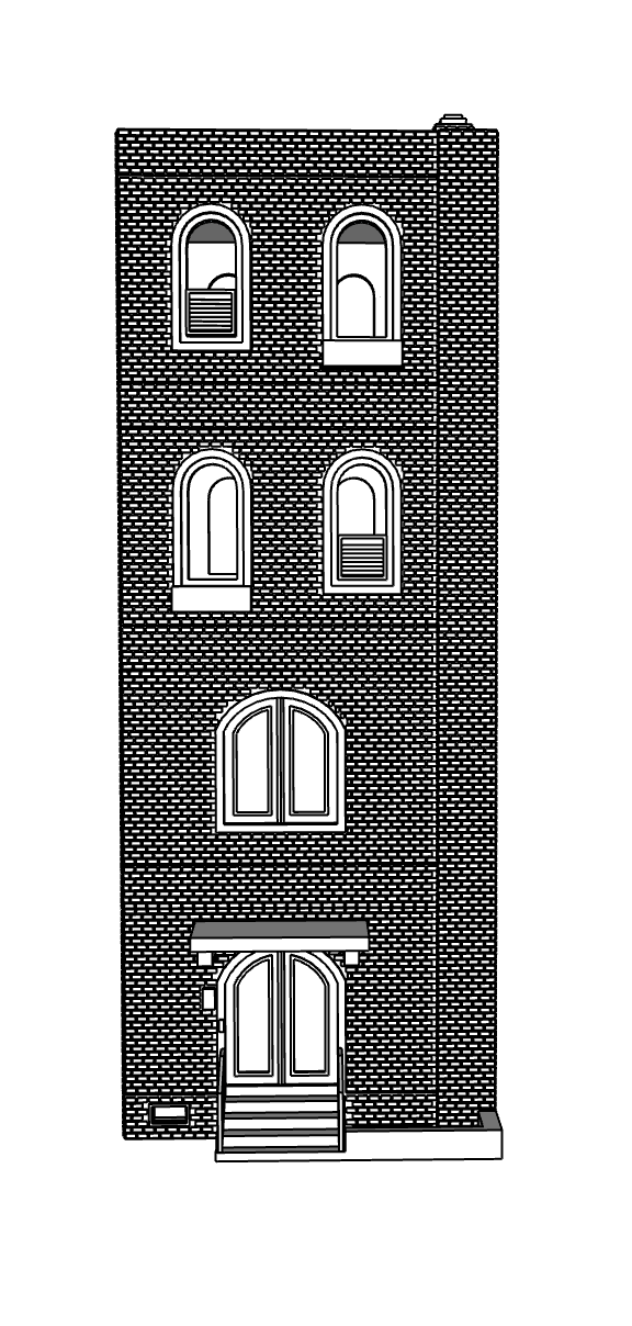 00047 - N Scale Model Kit - Row Housing Brickline Row