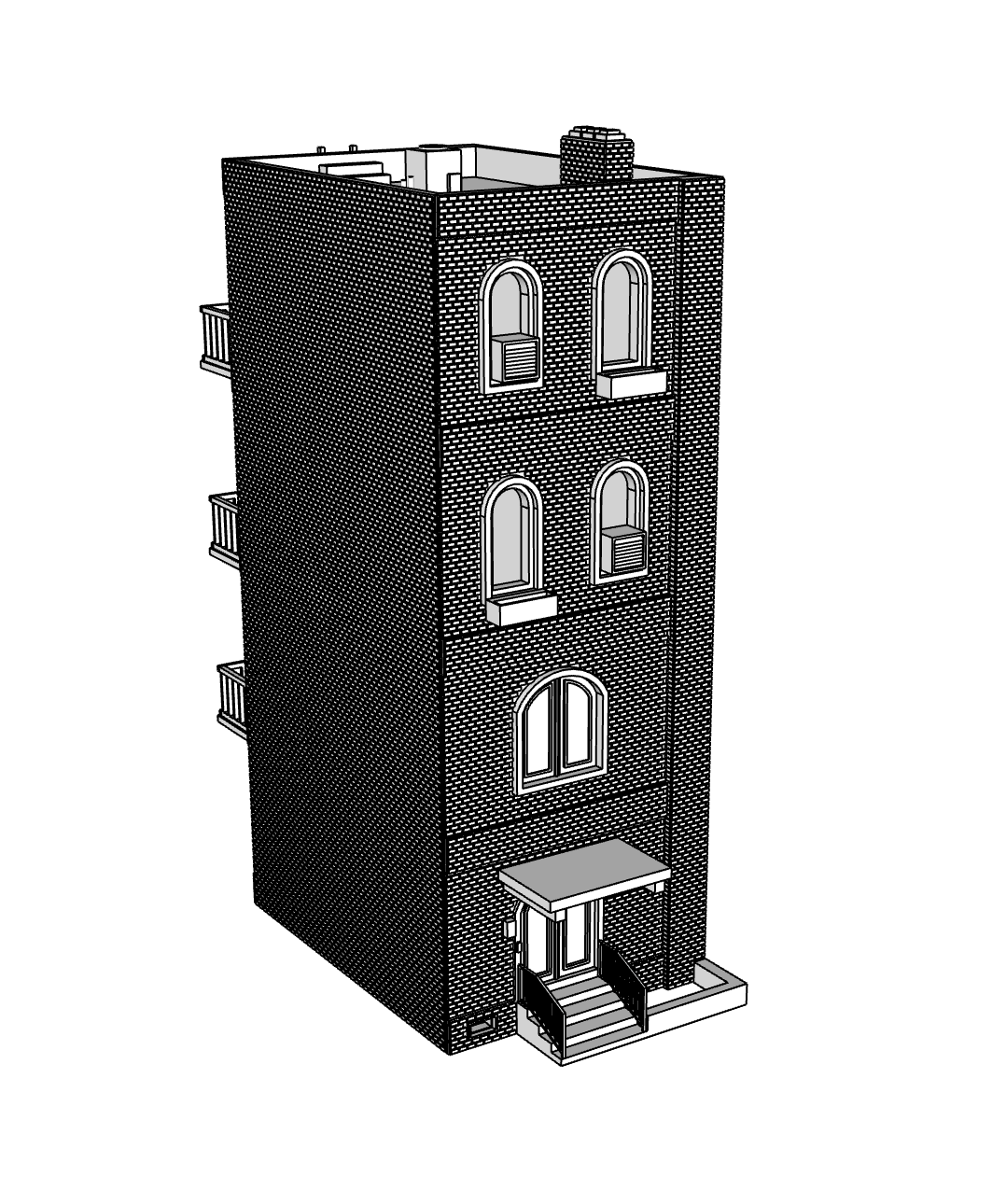 00047 - N Scale Model Kit - Row Housing Brickline Row