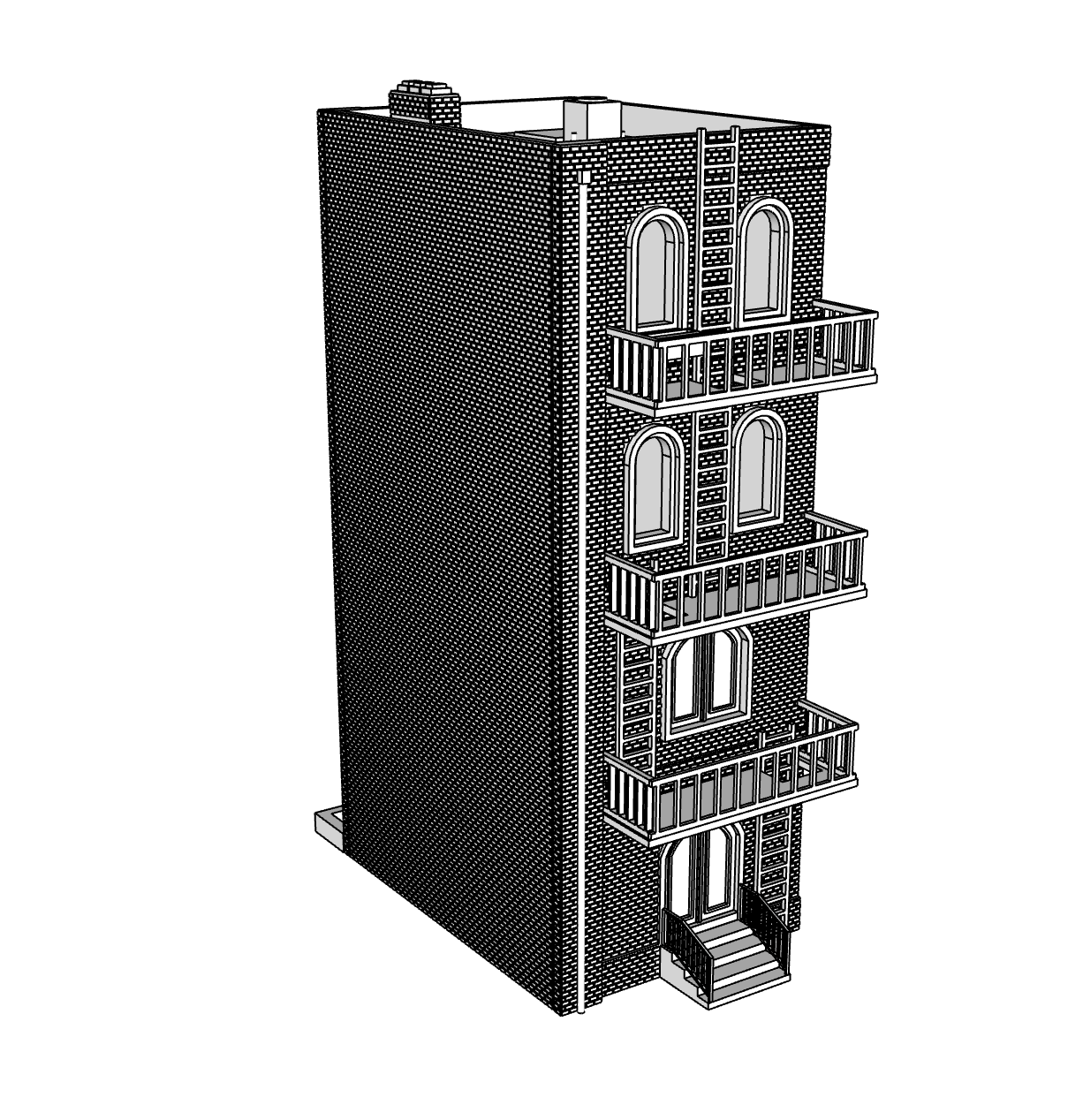 00047 - N Scale Model Kit - Row Housing Brickline Row