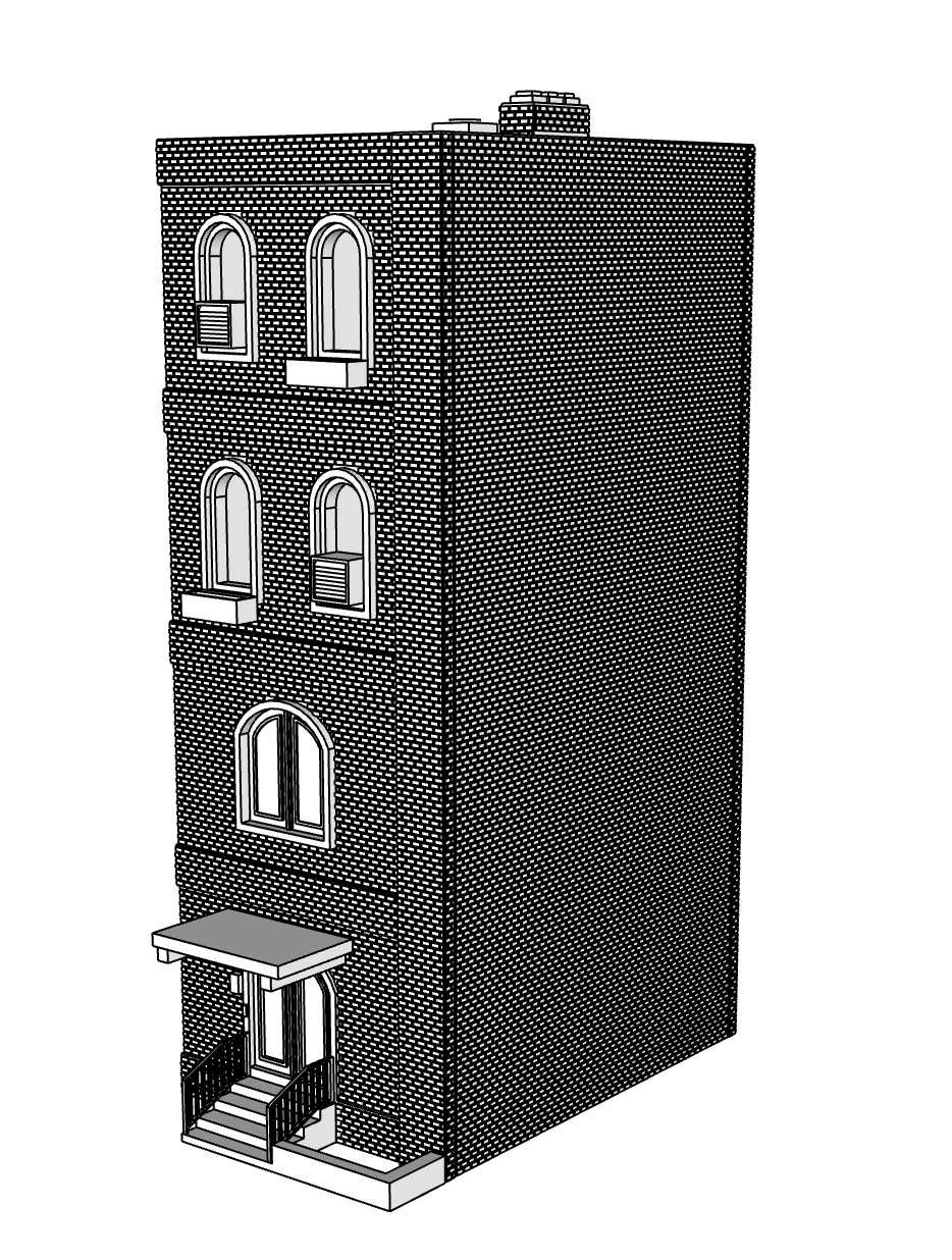 00047 - N Scale Model Kit - Row Housing Brickline Row