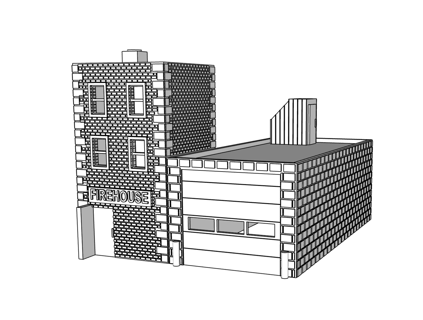 00062 - N Scale Model Kit - Iron Helm Fire Station